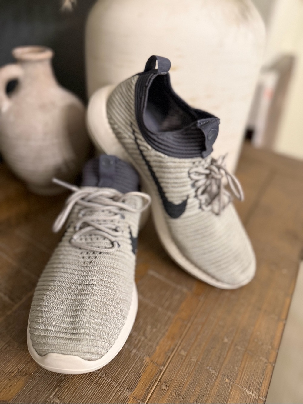 Nike Women’s Knit Sneakers - Beige and Blue